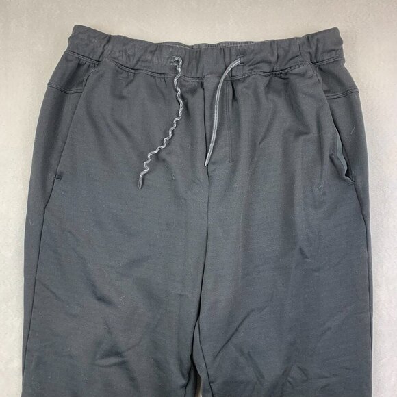 Lululemon Mens Sweatpants Large Black Fleece Lined Jogger Tapered Reflective - Picture 2 of 15